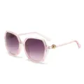 Schicke übergroße quadratische rosa Sonnenbrille mit Farbverlaufsgläsern für Damen. - Rosa Rahmen Verlaufsgraue Gläser