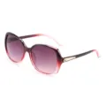 Damen Mode Oversize Farbverlauf Sonnenbrille Retro Elegante UV Schutz Brille Chic. - Verlauf Roter Rahmen Graue Linsen