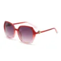 Damen Farbverlauf quadratische Sonnenbrille Mode stilvolle rote Sonnenbrillen für Streetwear - Farbverlauf Roter Rahmen Farbverlauf Graue Gläser