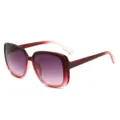 Oversized gradient square sunglasses for women, vintage pink red frame chic fashion eyewear. - Large Square Retro Style (2569) / Gradient Red Frame Gradient Purple Lens