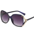 Women classic camellia sunglasses gradient large frame vintage fashion eyewear stylish retro - Blue Frame Gradient Gray
