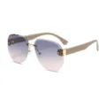Gafas de sol degradadas irregulares sin montura elegantes para la moda diaria actual. - Café