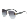 Gafas de sol sin montura elegantes con lentes degradadas para un estilo diario y moderno. - Gris