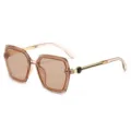 Obergroße quadratische Sonnenbrille für Damen, schicke Gläser mit stylischen Bügeln. - Tee Rahmen Tee Gläser