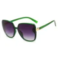 Gafas de sol oversize verdes con degradado para mujer elegantes y muy chic modernas - Montura Verde Lentes Doble Gris