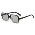 Neue europäische amerikanische quadratische Sonnenbrille Damen UV-Schutz Retro Brille - Braun/Transparent Verlauf Rahmen Hellgraue Linse