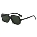 Modische Retro quadratische Sonnenbrille für Damen und Herren, UV-Schutz dicker Rahmen. - Schwarzer Rahmen mit Dunkelgrünen Linsen