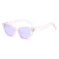 Pink transparent cat-eye sunglasses with purple lenses, stylish summer eyewear for women. - Light Purple Frame Purple Lens