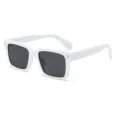 White square sunglasses for women trendy retro sun glasses uv protection stylish chic - White Frame Gray Lens