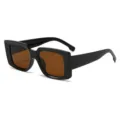 Chunky square sunglasses for men and women, vintage thick frame UV protection shades. - Black Frame Tea Lens