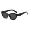 Classic black cat-eye sunglasses for men and women, trendy fashion eyewear accessories daily wear. - Black Frame Grey Lens