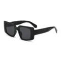 Gafas de sol cuadradas negras mujer hombre montura gruesa moda gafas sol chic - Marco Negro Brillante Lente Gris