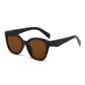 Cat-Eye Sonnenbrille Schwarzer Rahmen Braune Gläser Vintage UV400 Schutz Stilvolle Brille - Schwarzer Rahmen Tee Gläser