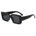 Schicke schwarze quadratische Sonnenbrille für Damen und Herren, stilvolles Design. - Glänzend Schwarzer Rahmen Graue Gläser