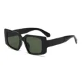 Gafas de sol cuadradas con montura negra y lentes verdes, estilo coreano de moda para uso diario. - Montura Negra con Lentes Verdes Oscuras