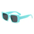 Gafas de sol cuadradas de estilo coreano en azul claro, gafas de sol de moda coloridas. - Verde Manzana