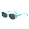 Hellblaue Retro schmale Katzenaugen Sonnenbrille für Damen und Herren, stylische Strand Sonnenbrille. - Apfelgrün