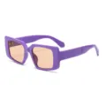Occhiali da sole quadrati con montatura viola di tendenza moda colorati per donna e uomo. - Montatura Viola Lente Tè