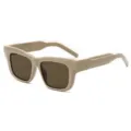 Modische dicke Sonnenbrille mit UV-Schutz für Damen und Herren, stylischer Augenschutz. - Graubeiger Rahmen Tee Gläser