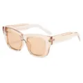 Modische transparente dicke quadratische Sonnenbrille für Damen und Herren, UV400 Schutz. - Hellbrauner Rahmen Braune Gläser