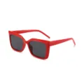 Gafas de sol cuadradas rojas mujer, grandes ojo de gato moda tendencia vista principal - Montura Roja Lente Gris