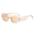 Modische Gelee-Farbe PC Rahmen kleine ovale Sonnenbrille, stylische europäische Sonnenbrille. - Hellbrauner Rahmen Braune Gläser