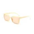 Gafas de sol cuadradas de ojo de gato para mujer tendencia montura beige gruesa estilo - Montura Blanco Roto Lente Té