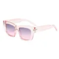 Rosa Sonnenbrille mit transparentem Farbverlauf-Rahmen, modische Sonnenbrille für Damen Alltag. - Transparenter Rosa Rahmen Verlauf Rosa Grau Gläser