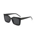 Gafas de sol cuadradas negras clásicas para mujer, elegante gran estilo cat-eye de moda. - Montura Negra Lente Gris