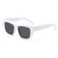 Klobige weiße Sonnenbrille für Damen und Herren, stilvoller UV-Schutz Modeschmuck. - Weißer Rahmen Graue Gläser