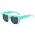 Modische hellblaue dicke Rahmen quadratische Sonnenbrille für Damen und Herren, UV Schutz. - Apfelgrün