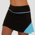 Damen Sport Skort Laufrock Tennisrock mit blauem Kontraststreifen Fitnessbekleidung - S / Unterteile / Himmelblau
