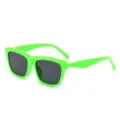 Neon grüne Sonnenbrille, modische Retro-Sonnenbrille mit dickem Rahmen für Damen und Herren. - Grüner Rahmen Graue Gläser