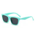 Modische türkisfarbene Sonnenbrille mit quadratischem Rahmen für Damen und Herren Vintage - Apfelgrüner Rahmen Graue Linsen