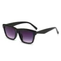 Modische Retro-Sonnenbrille mit quadratischem Rahmen und lila Farbverlauf, UV-Schutz. - Schwarzer Rahmen Doppelt Graue Linse