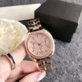 Damen Roségold Strass Quarz Uhr mit mehreren Zifferblättern Luxus Mode Armbanduhr - Roségold