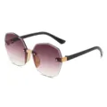 Gafas de sol infantiles poligonales sin montura con lentes degradadas de colores. - Té Degradado / Marco Oro Negro Lente Té Degradado