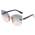 Stylish children butterfly sunglasses with gradient lenses uv protection cute eyewear kids - Green to Pink Gradient