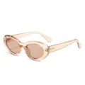 Lunettes de soleil ovales épaisses pour femme et homme, style rétro vintage protection UV. - Monture Thé Transparente Verre Thé