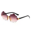 Kids cute cloud-shaped rimless sunglasses with gradient lenses for outdoor fashion wear. - Tea Gradient
