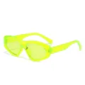 Modische neongrüne transparente ovale Sonnenbrille für Damen und Herren Sommer Outdoor UV - Fluoreszierendes Grün