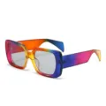 Chique gegradueerde vierkante zonnebril voor dames, trendy straatstijl UV-bescherming. - Multicolor Frame Grijs Lens