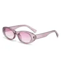 Modische ovale Sonnenbrille mit violetten Farbverlaufsgläsern für Damen im Trend. - Violetter Rahmen Violette Verlaufsgläser