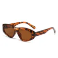 Modische Sonnenbrille mit Leo-Muster und braunen Gläsern für Outdoor-Sonnenschutz. - Schildpatt Rahmen