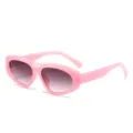 Modische rosa Sonnenbrille mit dickem Rahmen und Farbverlauf für den Sommer im Freien. - Gelee Rosa Rahmen Verlaufsgrüne Gläser