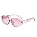 Modische rosa Verlaufs-Sonnenbrille mit transparentem dickem Gestell für stilvollen Sommer. - Violetter Rahmen Violette Verlaufsgläser