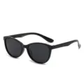 Kinder polarisierte Sonnenbrille süße Katzenauge Mode UV-Schutz schwarze Brille für Kinder - Schwarzer Rahmen Schwarzes Bein