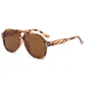Classic tortoise shell aviator sunglasses for men and women, stylish large frame UV protection. - Tortoise Shell Frame