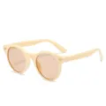 Modische runde Sonnenbrille im Retro-Stil mit UV-Schutz und schicker Candy-Farbe für Damen. - Off-White Rahmen Teelinsen