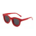 Rote konkave Sonnenbrille für Damen, modische Trend-Sonnenbrille, cooler Sommer-Augenschutz. - Roter Rahmen Graue Gläser